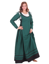 MIA Cotton Forest Green – XV-XVI Century Inspired Medieval Viking Renaissance Cotton Dress